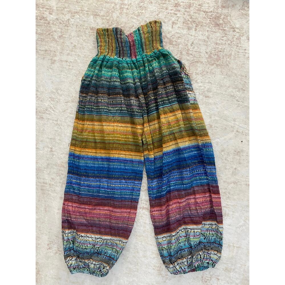Vintage Colorful Harem Boho Gypsy Granola Pants - Picture 7 of 7